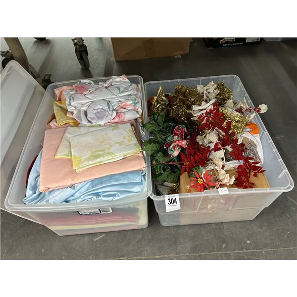 Bins 2 w/Linens, Holiday Décor