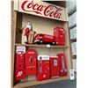 Image 2 : Coca Cola Display Shelf w/Die Cast Van, Vendor Machine, Holiday Candle Lantern