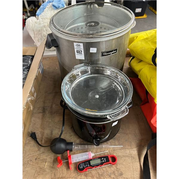 Charmglow Heated Stockpot, Crockpot, Thermometer, Baster