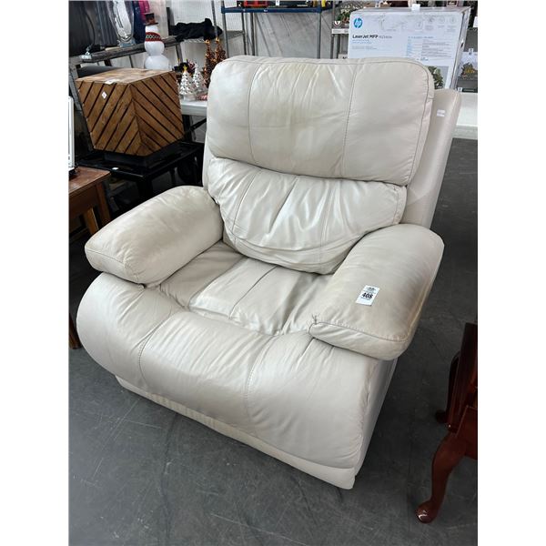 Bone Leather Oversized Recliner