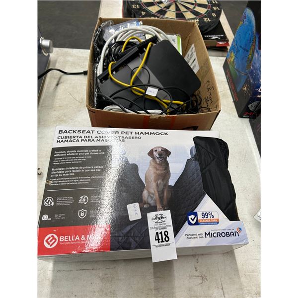 Backseat Cover Pet Hammock, Wifi Extender, Electronics