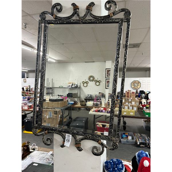 Metal Framed Beveled Decorator Mirror - No Shipping