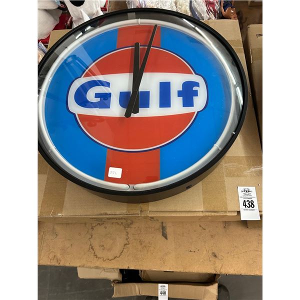 2-Gulf Oil/Firestone Tires Neon Trim Large Wall Clock - 2 X $