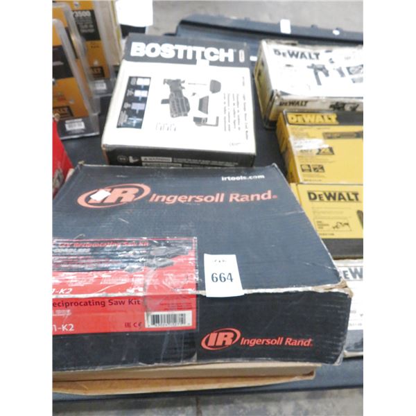 Ingersol Rand Cordless Sawzall w/Charger/Batteries, Bostitch Nail Gun