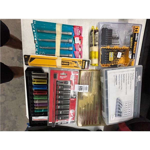 Socket Sets, Retainer Sets, Chisels, Drill Bits, Sawzall Blades, More