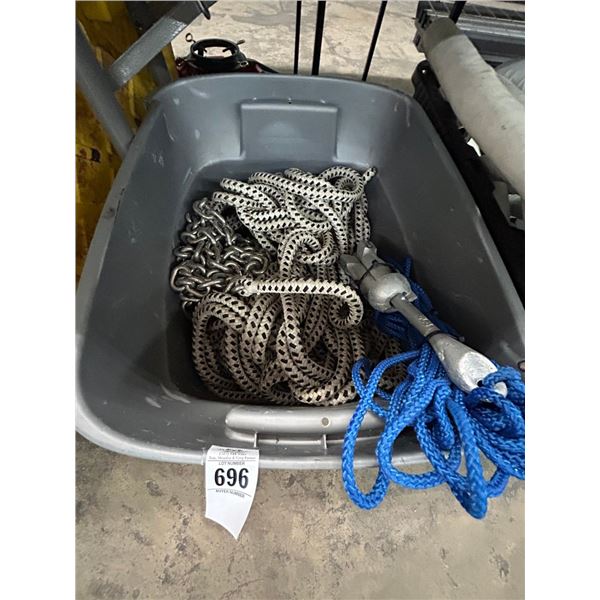 Tub w/Rope, Stainless Chain, Anchor