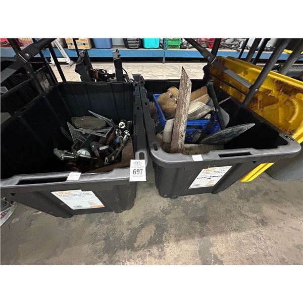 Lidded Tub 2 Masonry Tools, Grease Guns, Asst. Tools