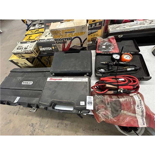 Snap On Diagnostic Gauge Sets, Booster/Jumper Cables, Ring Compression Set, Snap