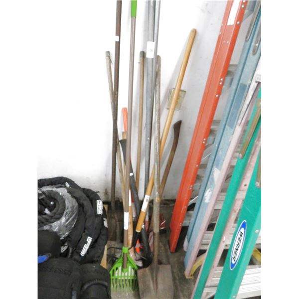 Shovels, Racks Asst. Yard Tools