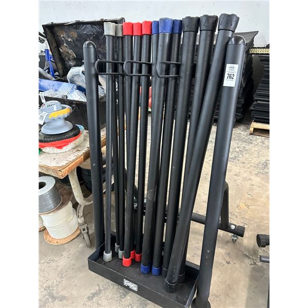 F45 Weight Bars - 12 w/Rack