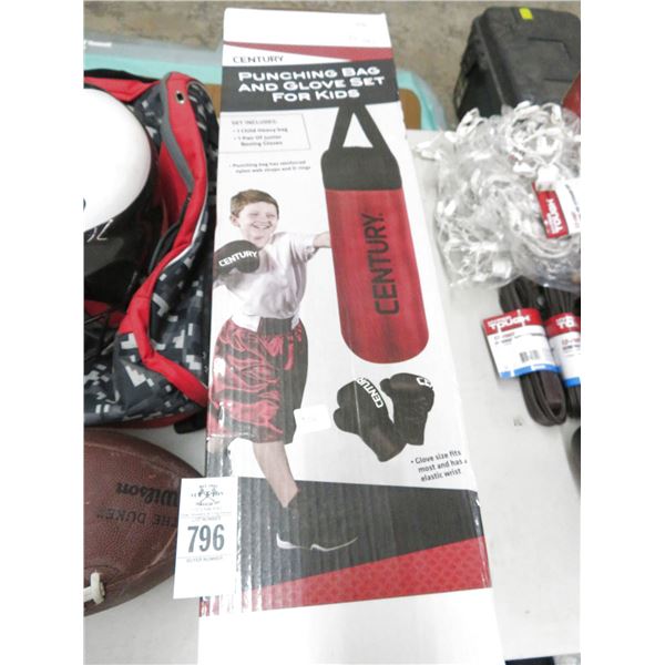 Child Punching Bag Set, Leather Football, Ripit Helmet, Backpack