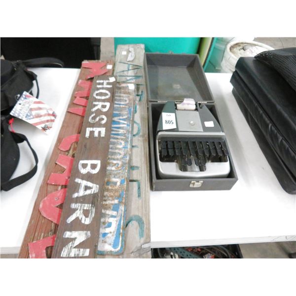 Street Sign, Wall Décor, Specialty Typewriter