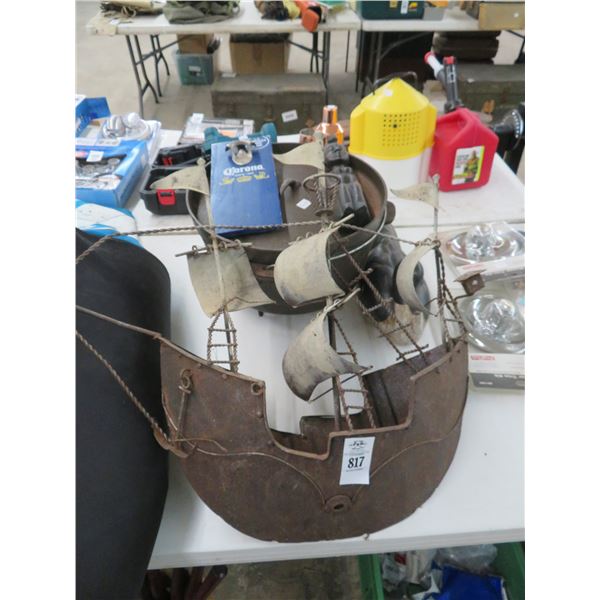 Tall Ship Model, Decoy Duck, African Carving, Bottle Opener, Stock Pot