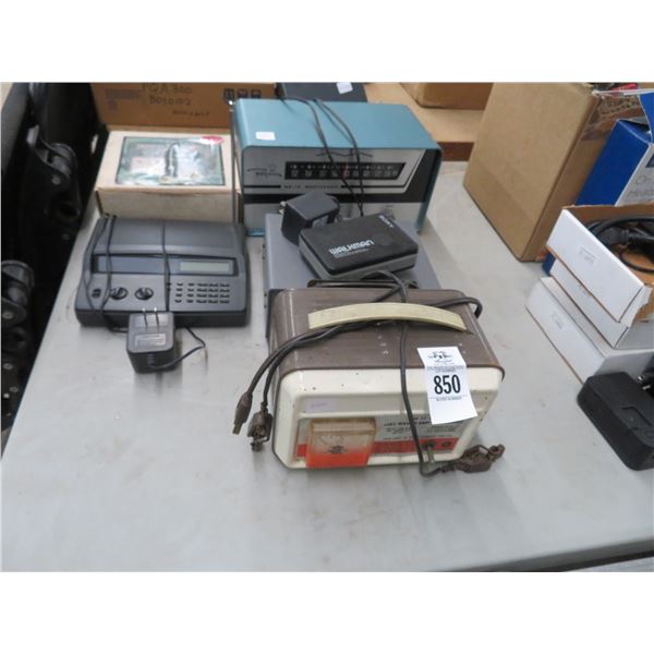 Battery Charger, Monitor Radio, Asst. Electronics