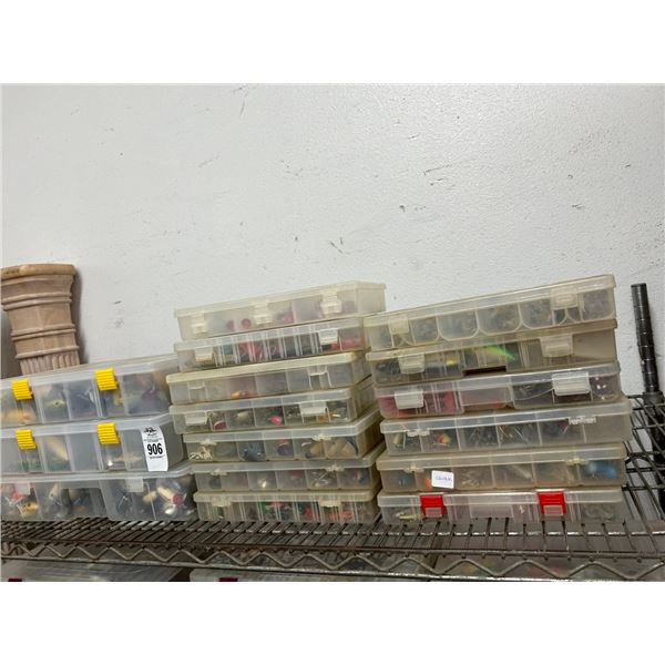 16-Plastic Bin w/Lures/Tackle - 16 X $