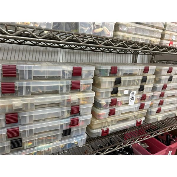 21-Plastic Bin w/Lures/Tackle - 21 X $