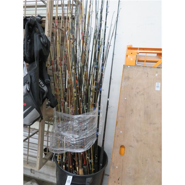 Waste Can Full of Fishing Rods
