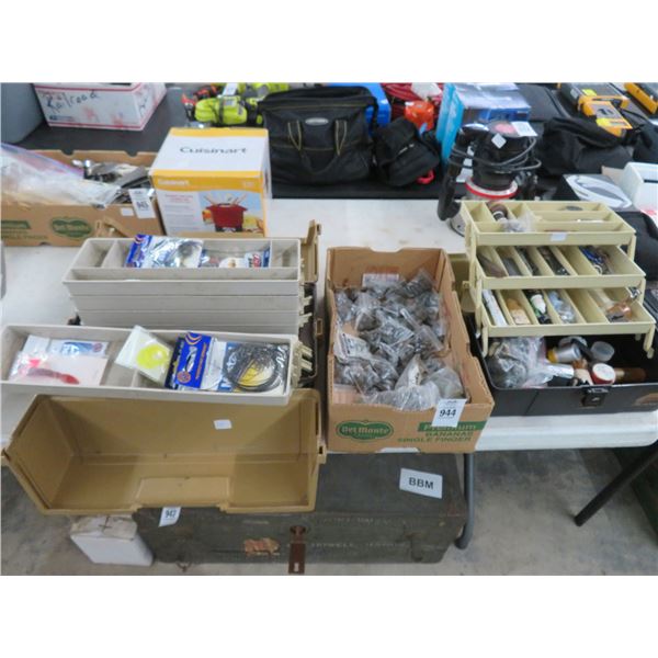 Tackle Boxes 2 w/Tackle, Box of Weights