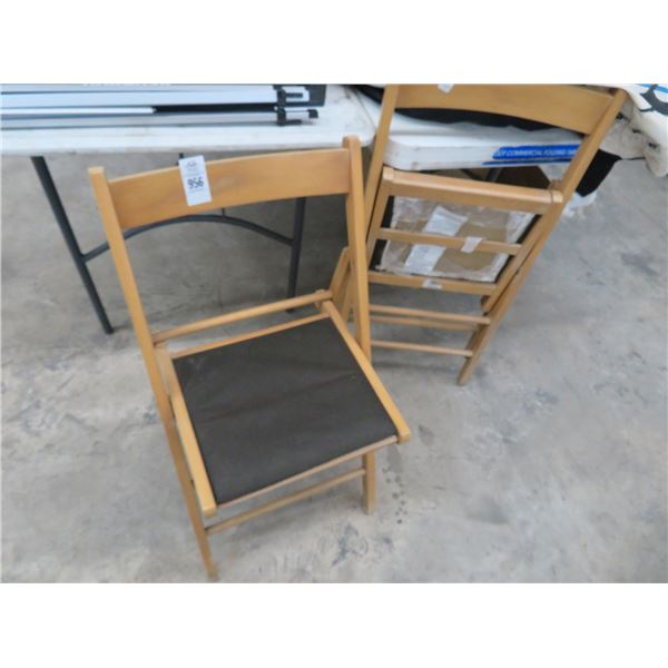 Wooden Folding Chairs - Pair