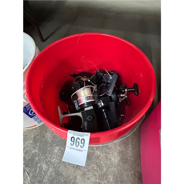 Bucket w/Spinning Reels
