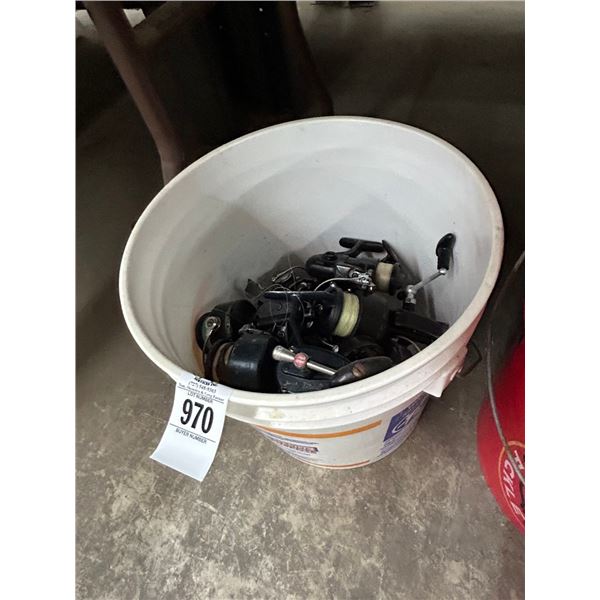 Bucket w/Spinning Reels