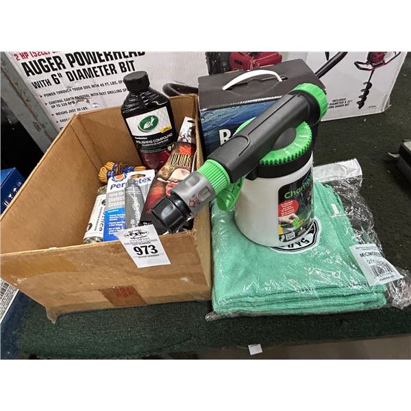 Auto Maintenance Supplies, Sprayer, Grease, Rope, Tools