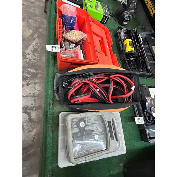 Toolbox w/Parts Bins, Tools, Jumper Cables