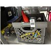 Image 1 : Crate w/Safety Cones, Gloves, Multi Outlets, Gas Engine Parts