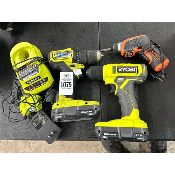 Ryobi Coreless Drill w/Battery/Charger, B&D Drill