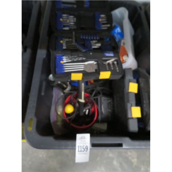 Lidded Tub w/Drill Bit Kit, Tools, Hardware