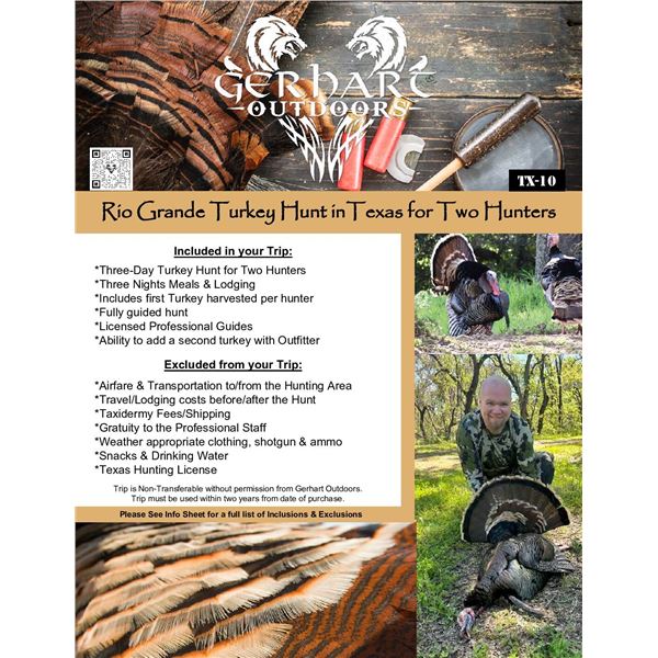 Rio Grande Turkey Hunt for Two in Texas