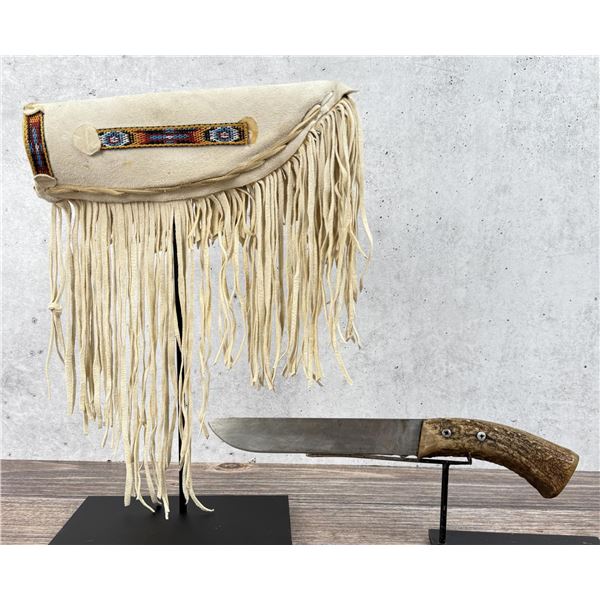 Native American Indian Antler Knife and Sheath