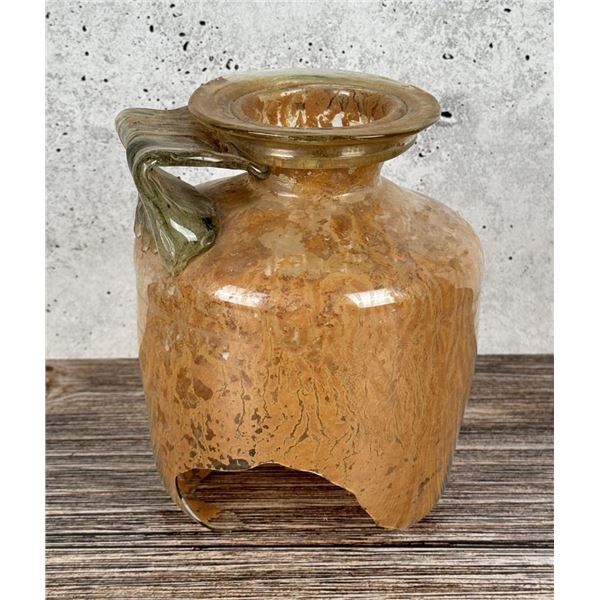 Ancient Roman Glass Handled Jar