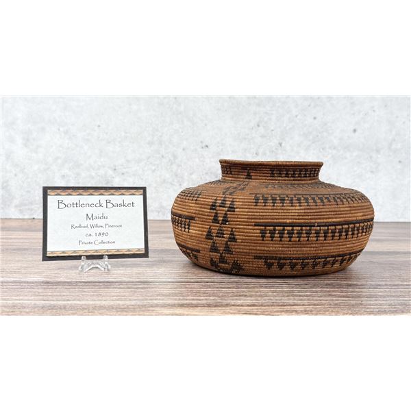 Maidu Native American Indian Bottleneck Basket