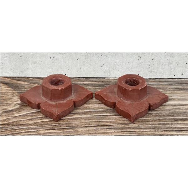 Native American Indian Pipestone Candlesticks