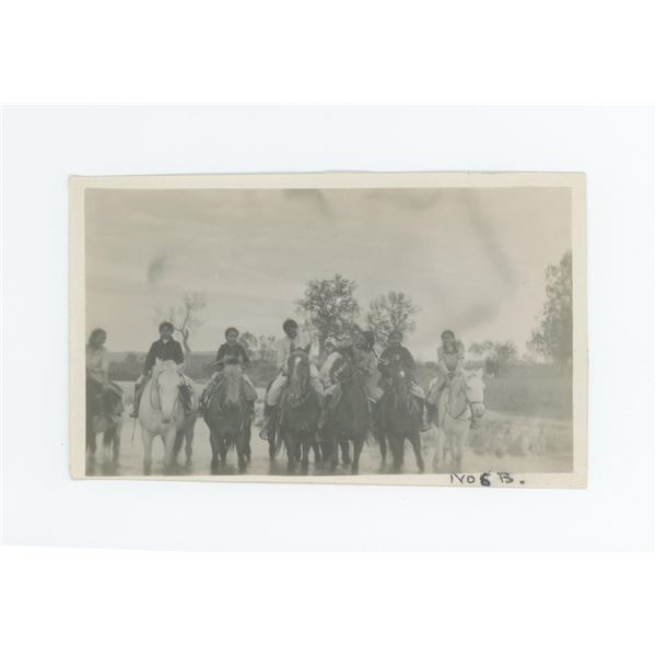 Identified Crow Girls on Horseback Montana Photo