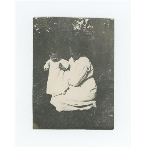 Woman and Indian Baby Crow Agency Montana Photo