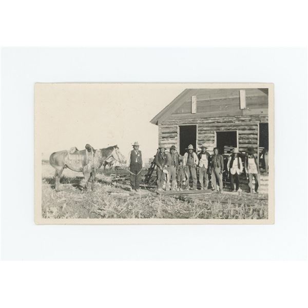 Crow Indians Building Black School Montana Photo