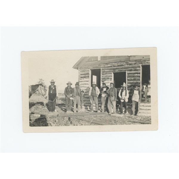 Crow Indians Building Black School Montana Photo