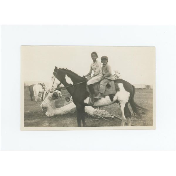 Crow Indian Children on Horseback Montana Photo