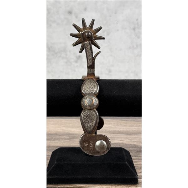 Buermann 1474 Pattern Silver Inlaid Cowboy Spur