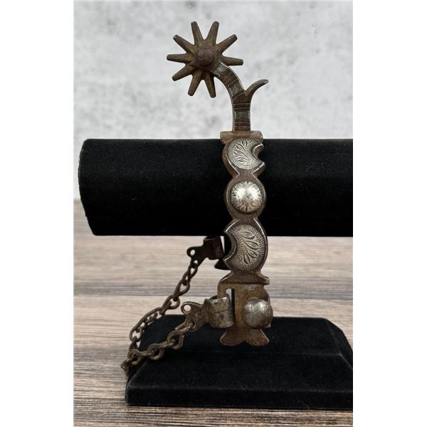 August Buermann Silver Inlaid Cowboy Spur