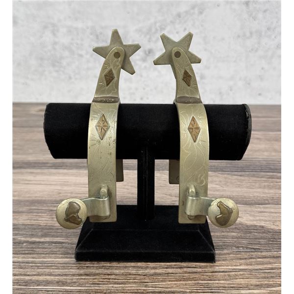 Ricardo Nickel Silver Copper Overlay Cowboy Spurs