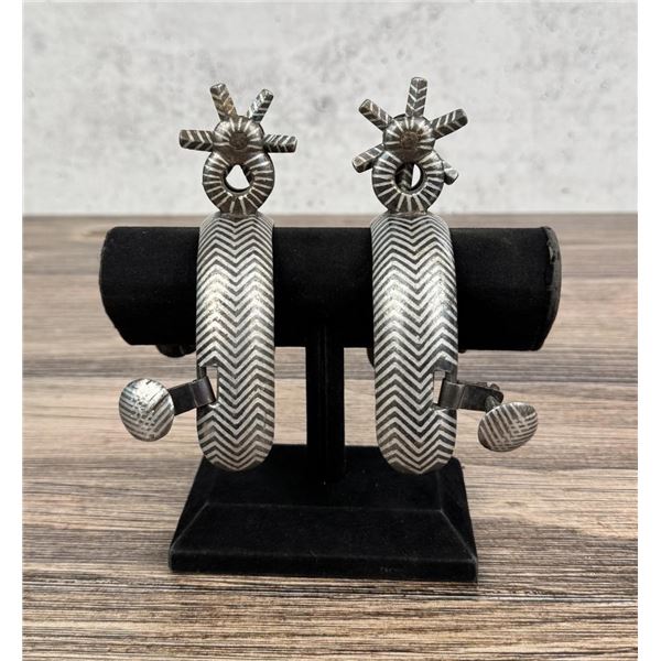 Antique Mexican Silver Inlaid Charro Cowboy Spurs