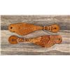 Image 1 : Basket Tooled Leather Cowboy Spur Straps