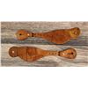 Image 2 : Basket Tooled Leather Cowboy Spur Straps