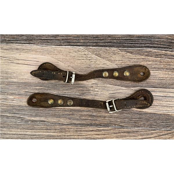 Studded Leather Cowboy Spur Straps
