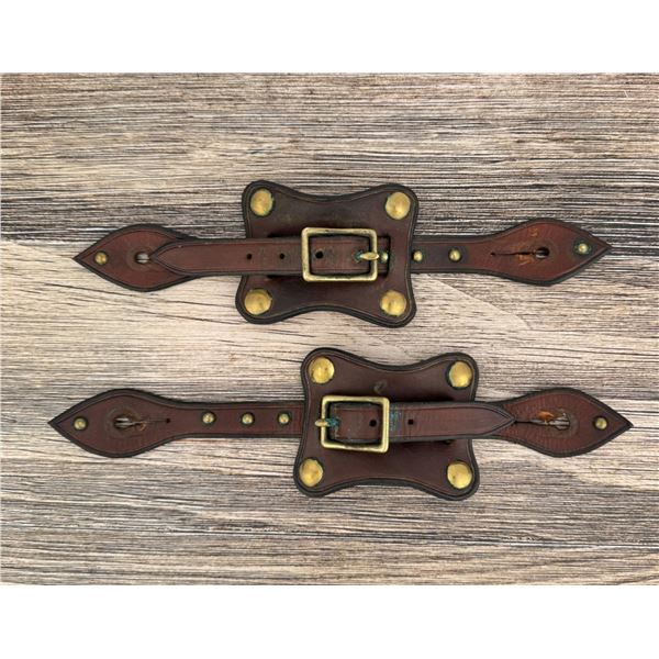 Studded Leather Cowboy Spur Straps