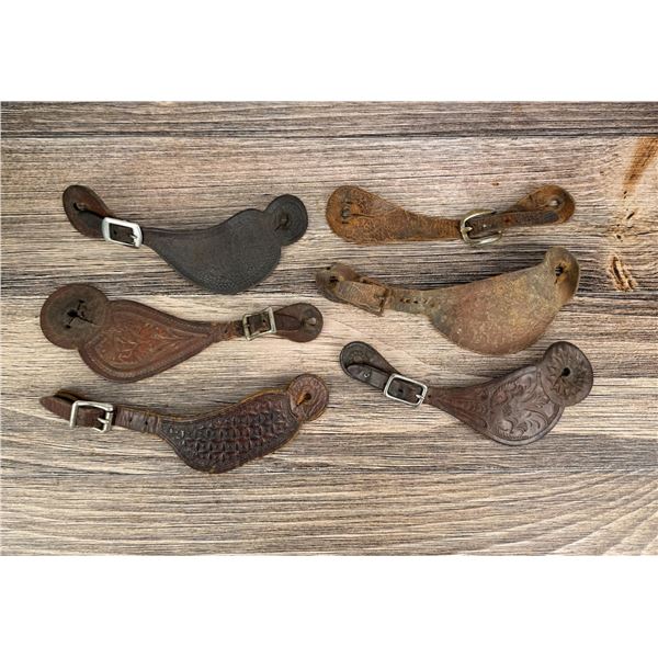 Antique Tooled Leather Cowboy Spur Straps