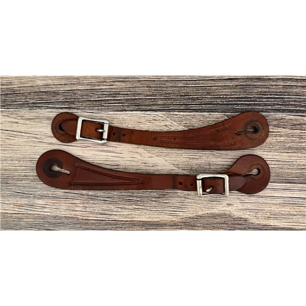 Tooled Leather Cowboy Spur Straps